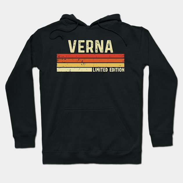 Verna Name Vintage Retro Limited Edition Gift Hoodie by CoolDesignsDz